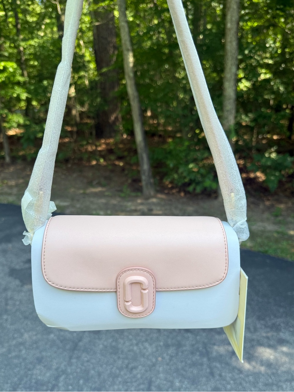 Marc Jacobs Pink and White Leather Shoulder Bag